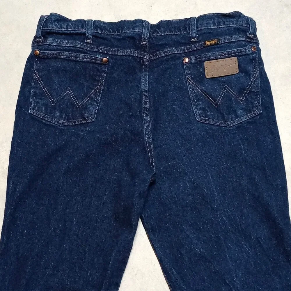 Vintage Wrangler 937STR Men's 36x30 Dark Wash Straight Leg Jeans